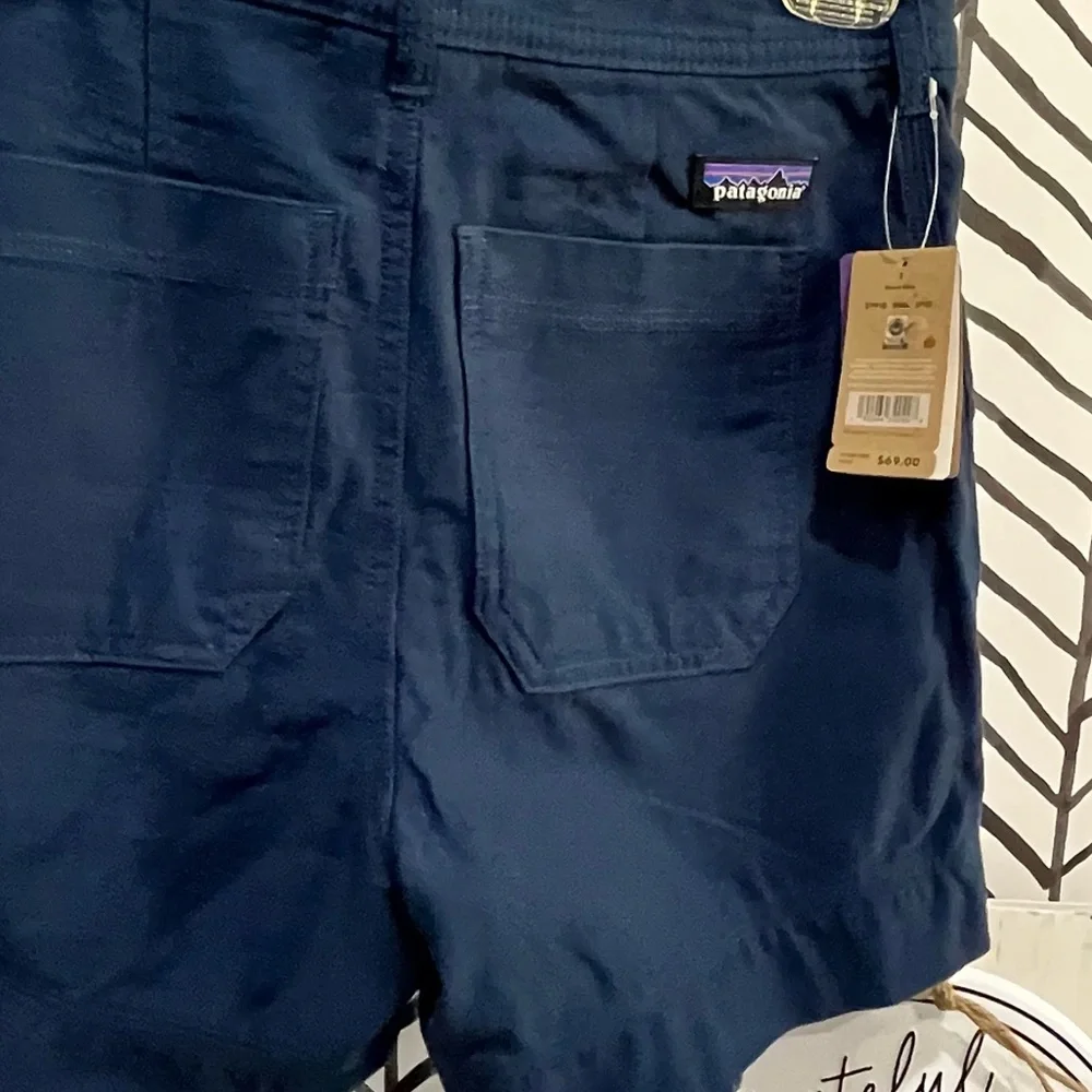 NWT Patagonia 100% Organic Cotton Slub Shorts, 5 inch in Stone Blue, Size 6 - Picture 1 of 13